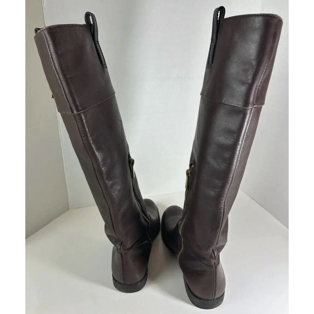 Coach Martta Tall Riding Boots Brown Leather Shoes Women's Size 8.5 B - Picture 6 of 16